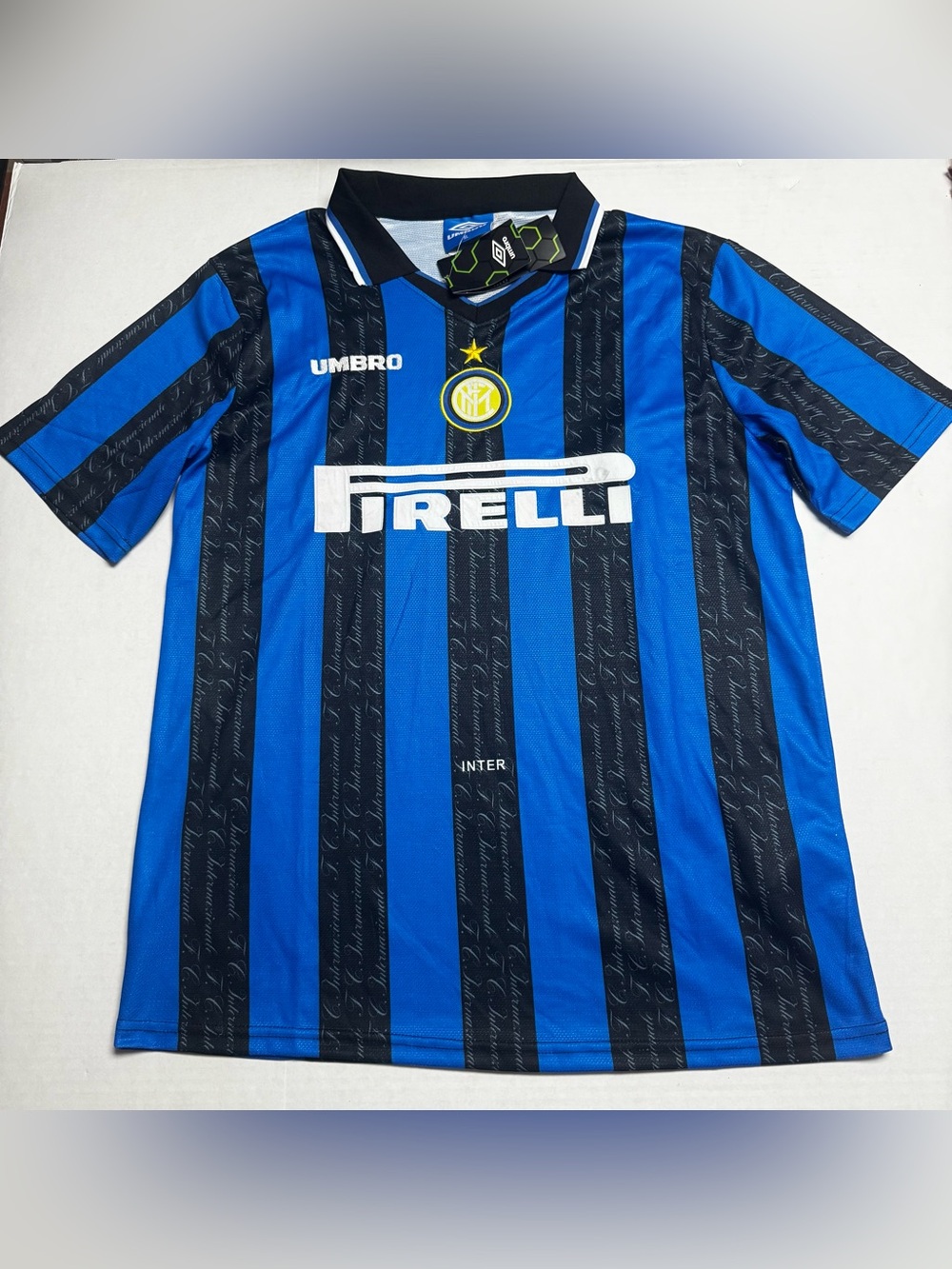 Vintage Umbro Pirelli Inter Milan 1996 1997 Home Jersey Size: XL New With Tags